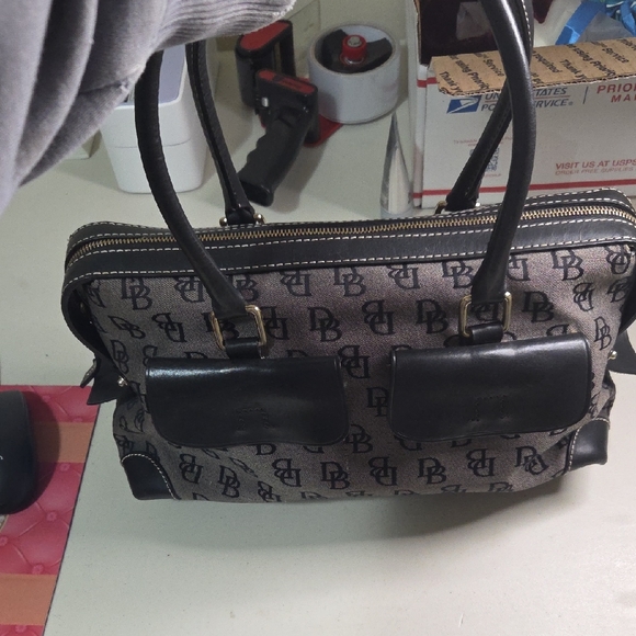 Dooney & Bourke Handbags - Dooney & Bourke Black and Gray Monogram Tote